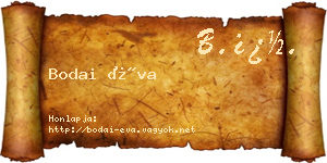 Bodai Éva névjegykártya